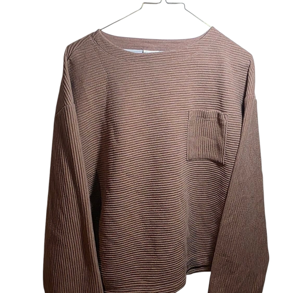a new day Brown Long Sleeve Ribbed Sweater